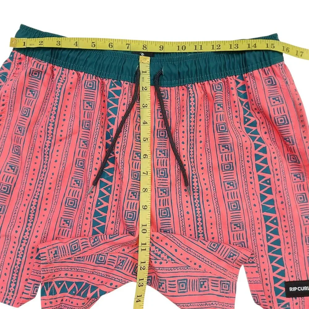 Rip Curl LayDays Board Shorts Mens Medium Pink Tribal Geometric Swim Trunks